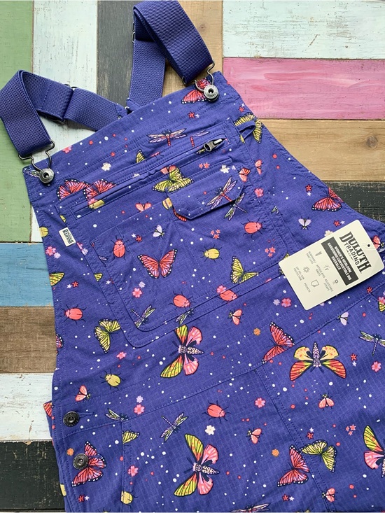 Duluth Trading Co Pants - NWT Duluth Medium Heirloom Garden Convertible Bib Overalls Indigo Backyard Bugs